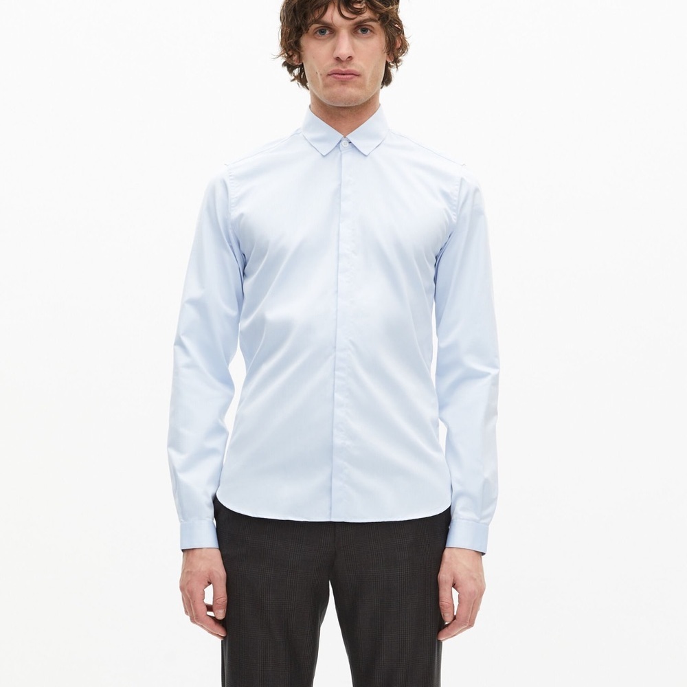 The Kooples Men's Light Blue Dress Shirt Adjusted SZ M NWOT - Picture 3 of 5